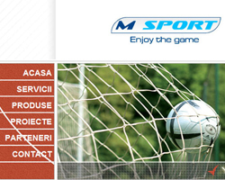 Pagina de prezentare a furnizorului de suprafete sportive MSport